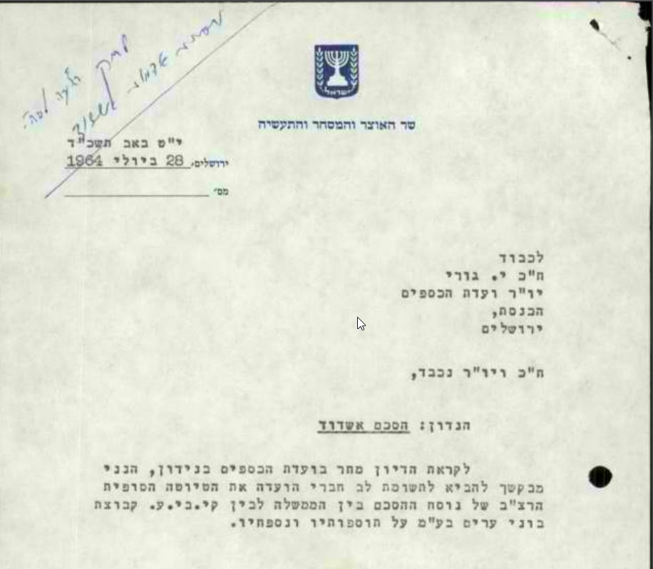 הלחץ עושה את שלו הסכם חדש נחתם ב 1964